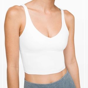 lululemon athletica White V-Neck Cropped Tank